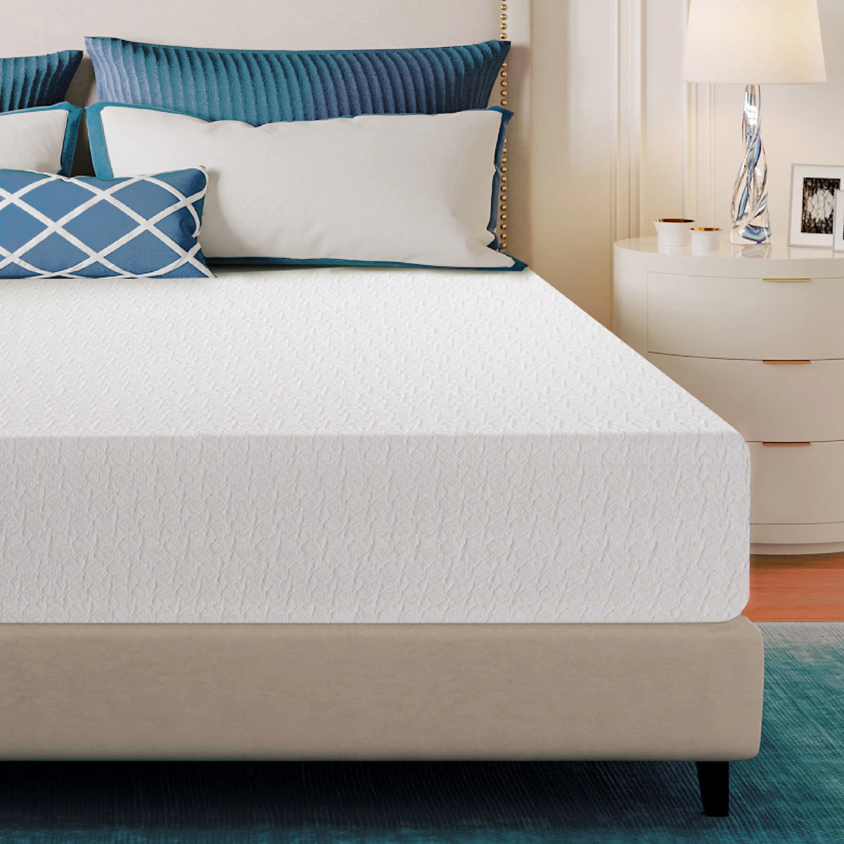 Blue 8 inch Twin Cooling Gel Memory Foam Mattress D48540