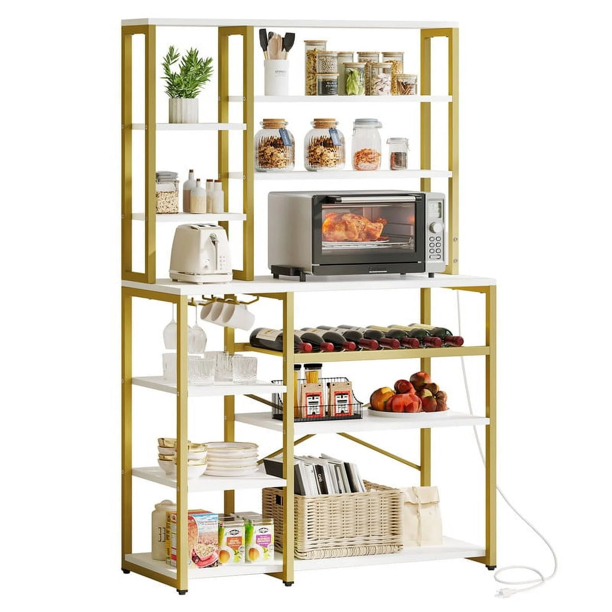 8 Tier Kitchen Bakers Rack with Power Outlets M47873