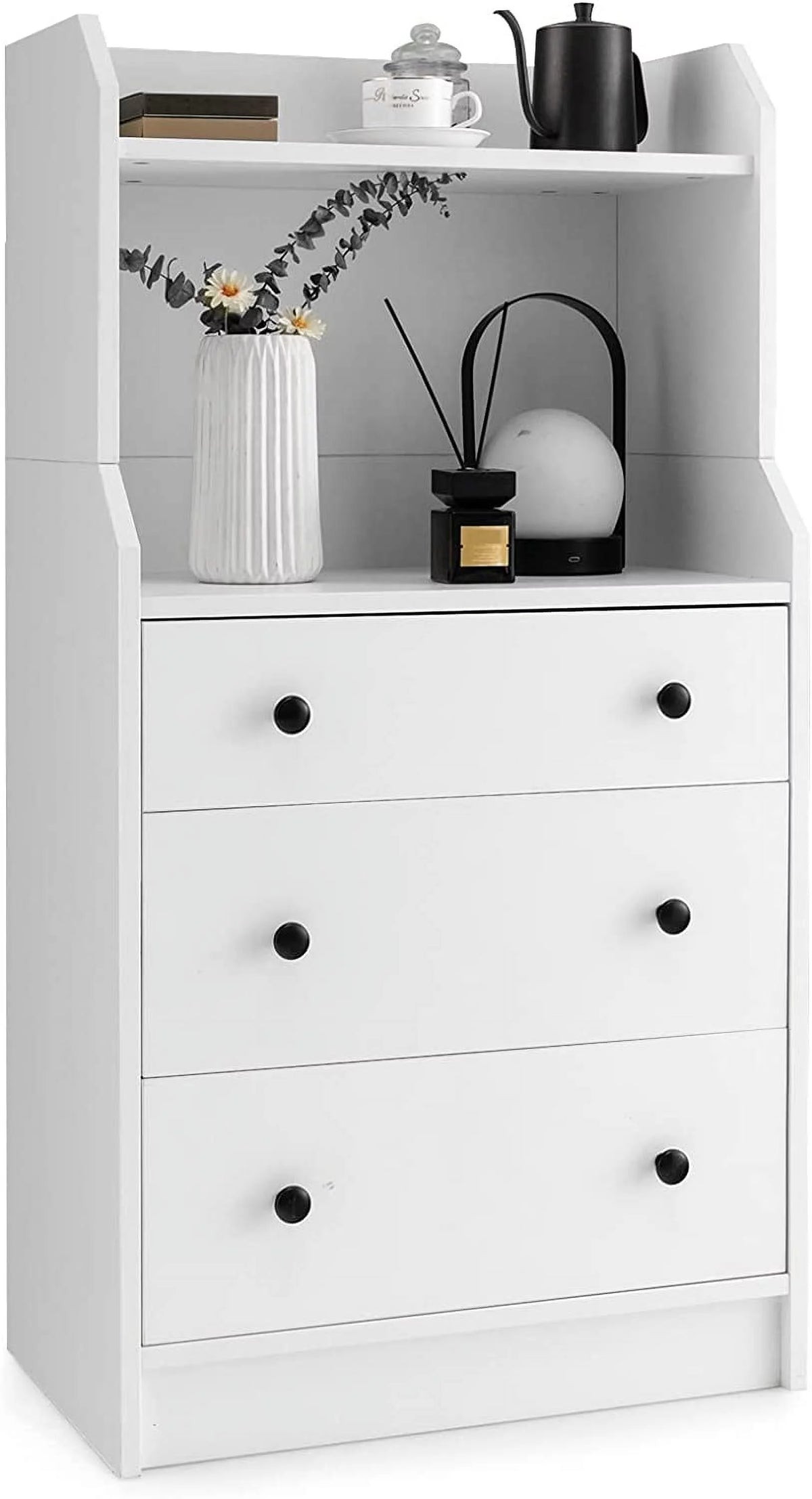 White 3 Drawer Wood Dresser R334156