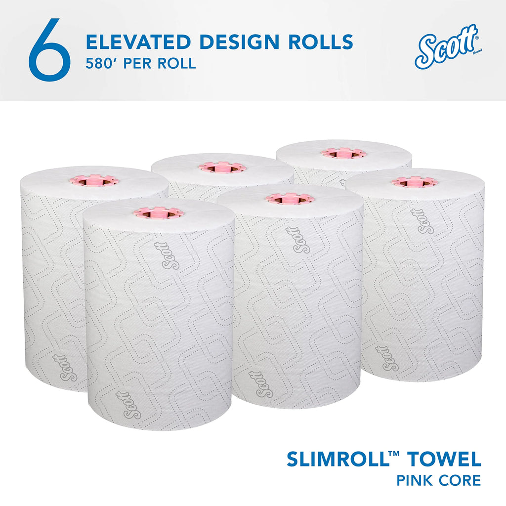 White Hard Roll Towels, 6 Rolls/Case J50395