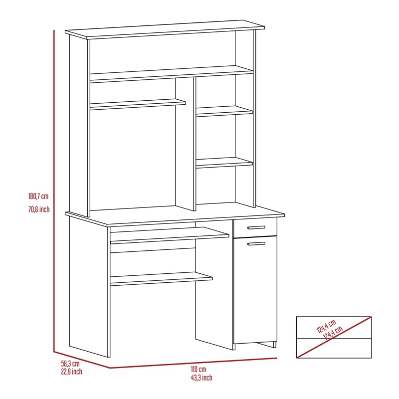 Engineered Wood Desk in Gray S78713