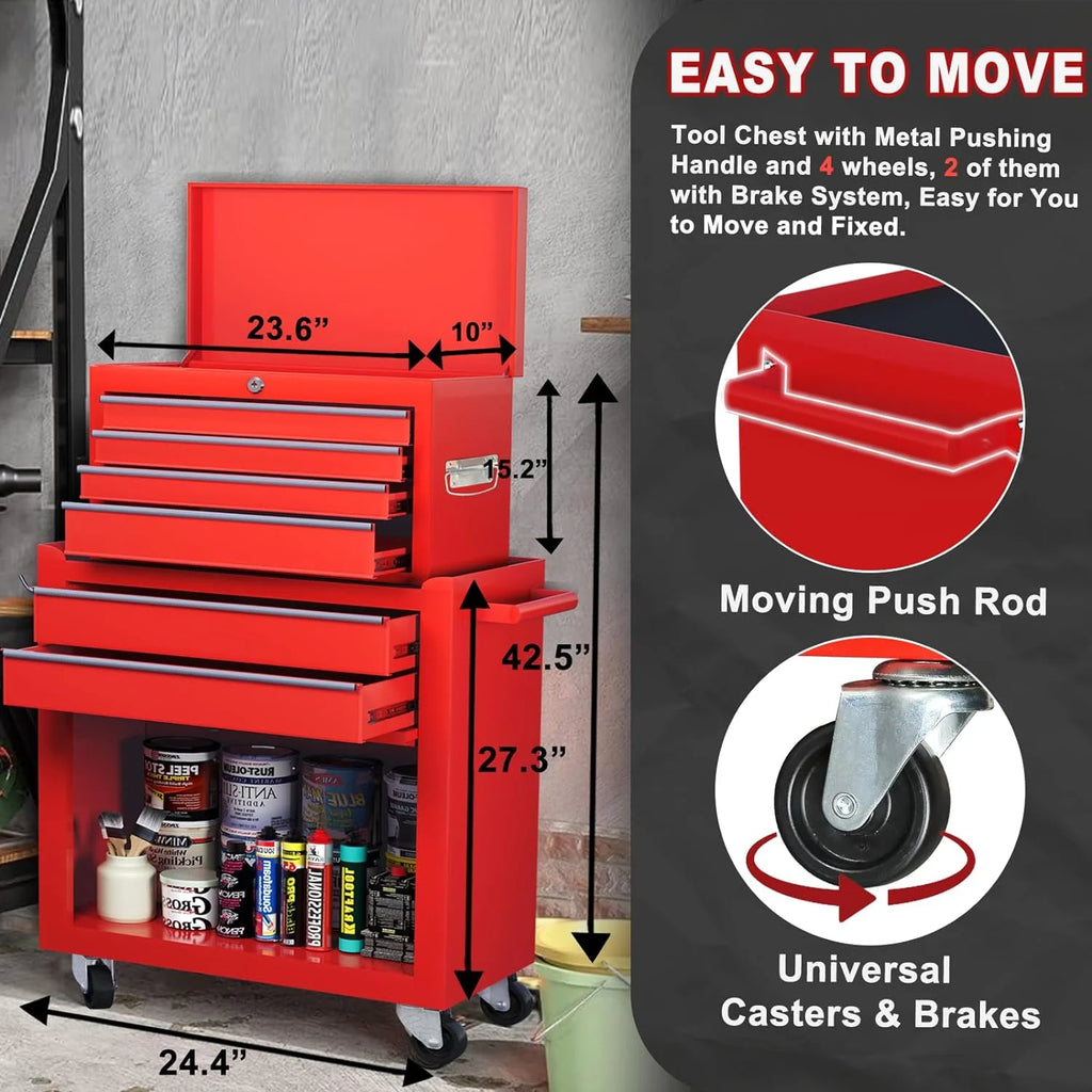 9 Drawer Rolling Tool Chest Black U1237