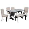 6-piece Dining Table with 4 Chairs & 1 Bench B1428