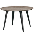 Round Wood 47" Dining Table With Metal Legs C443