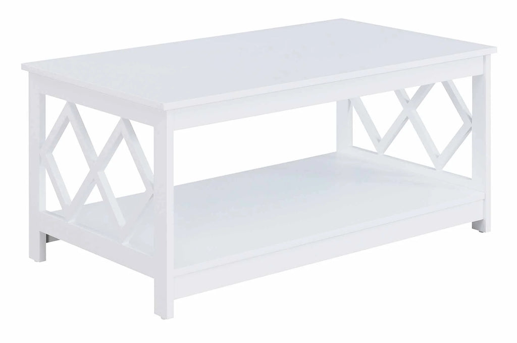White Coffee Table with Shelf K1486