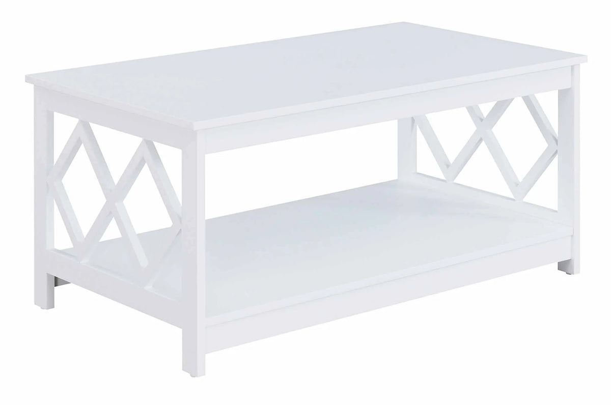 White Coffee Table with Shelf K1486