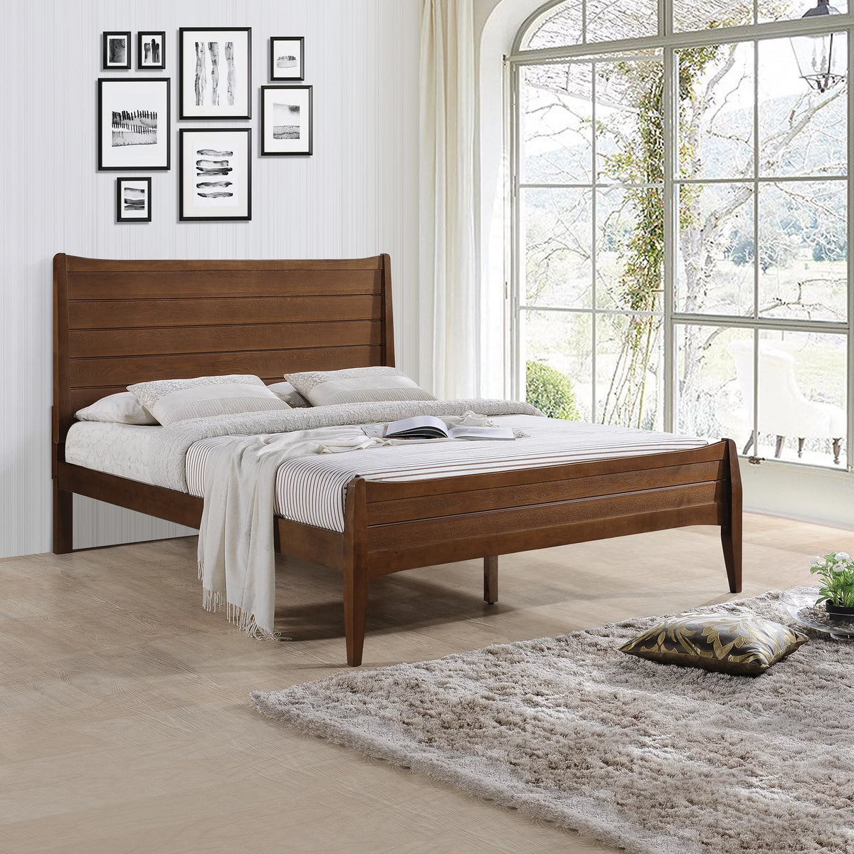 Rustic Wooden Queen Platform Bed B169299