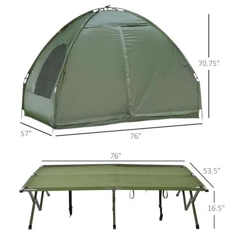 Folding Camping Cot with Air Mattress, Sleeping Bag & Foot Pump T469307
