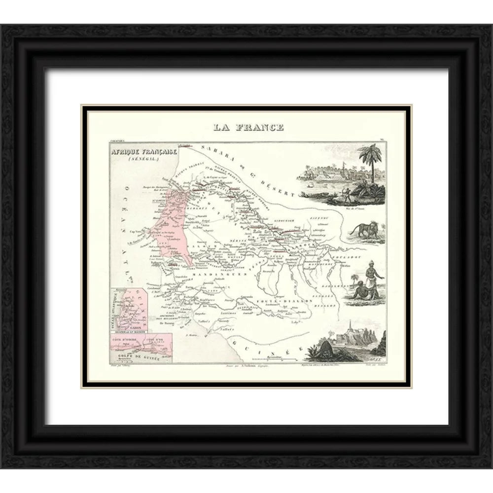 Black Ornate Wood Framed Art Print X816949
