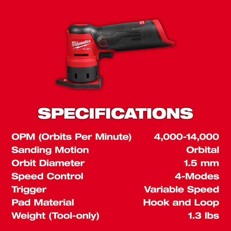 12-Volt Lithium-Ion Brushless Cordless Orbital Detail Sander Y49614