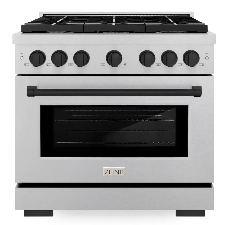 36 5.2 cu. ft. Gas Range with Convection Gas Oven in Stainless Steel and Matte Black K48819