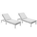 Weathered Grey Aluminum Outdoor Chaise Lounge Chair Set of 2 R76697