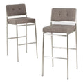 Light Grey Fabric Barstools Set of 2 J654573