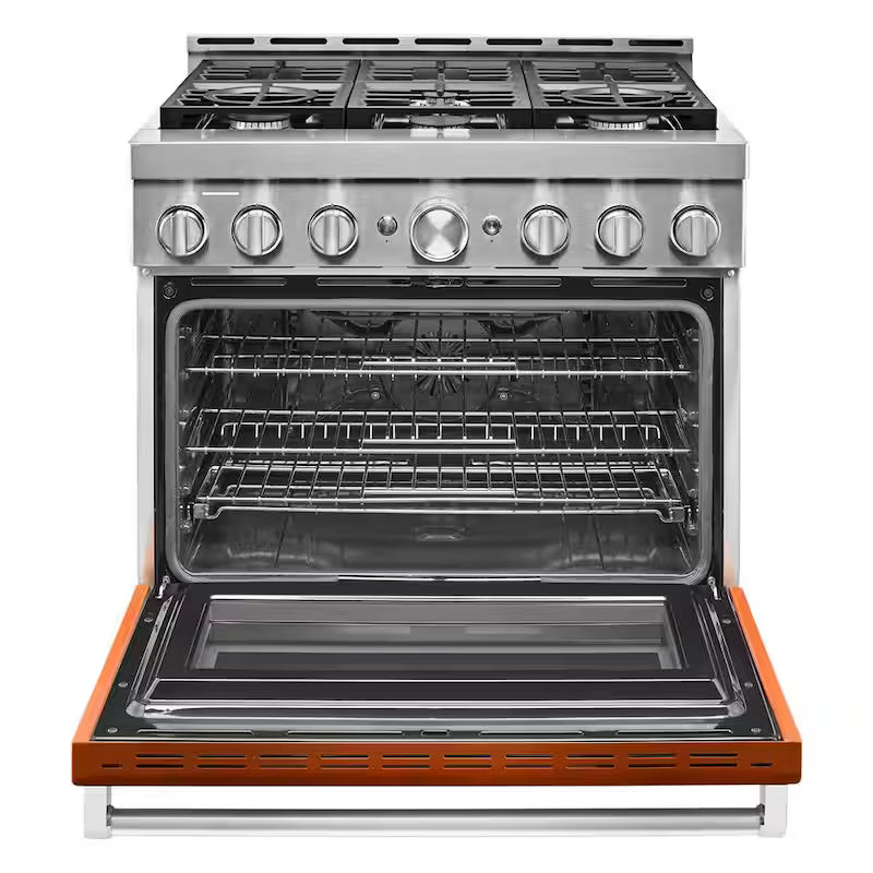 5.1 cu. ft. Smart Gas Range with Self-Cleaning and True Convection in Scorched Orange X351