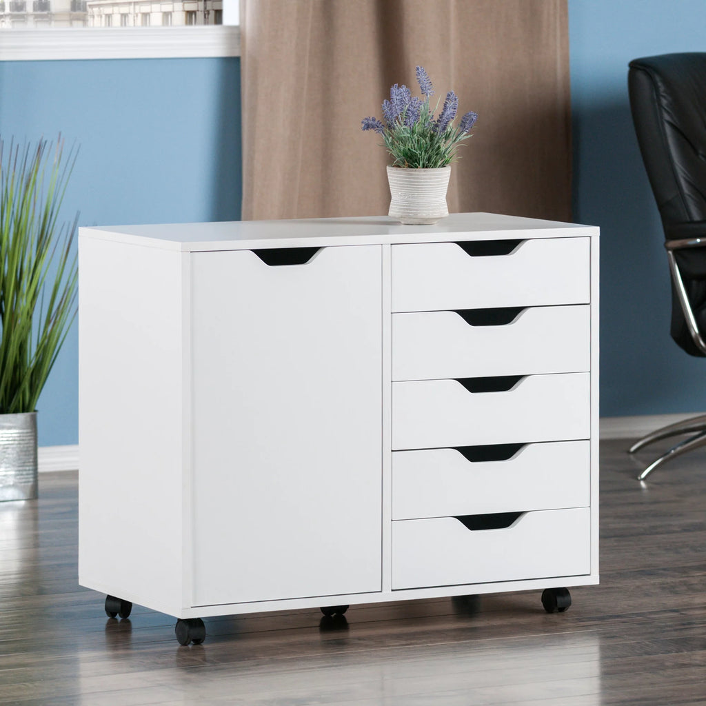 5 Drawer Wood Mobile Side Cabinet R877