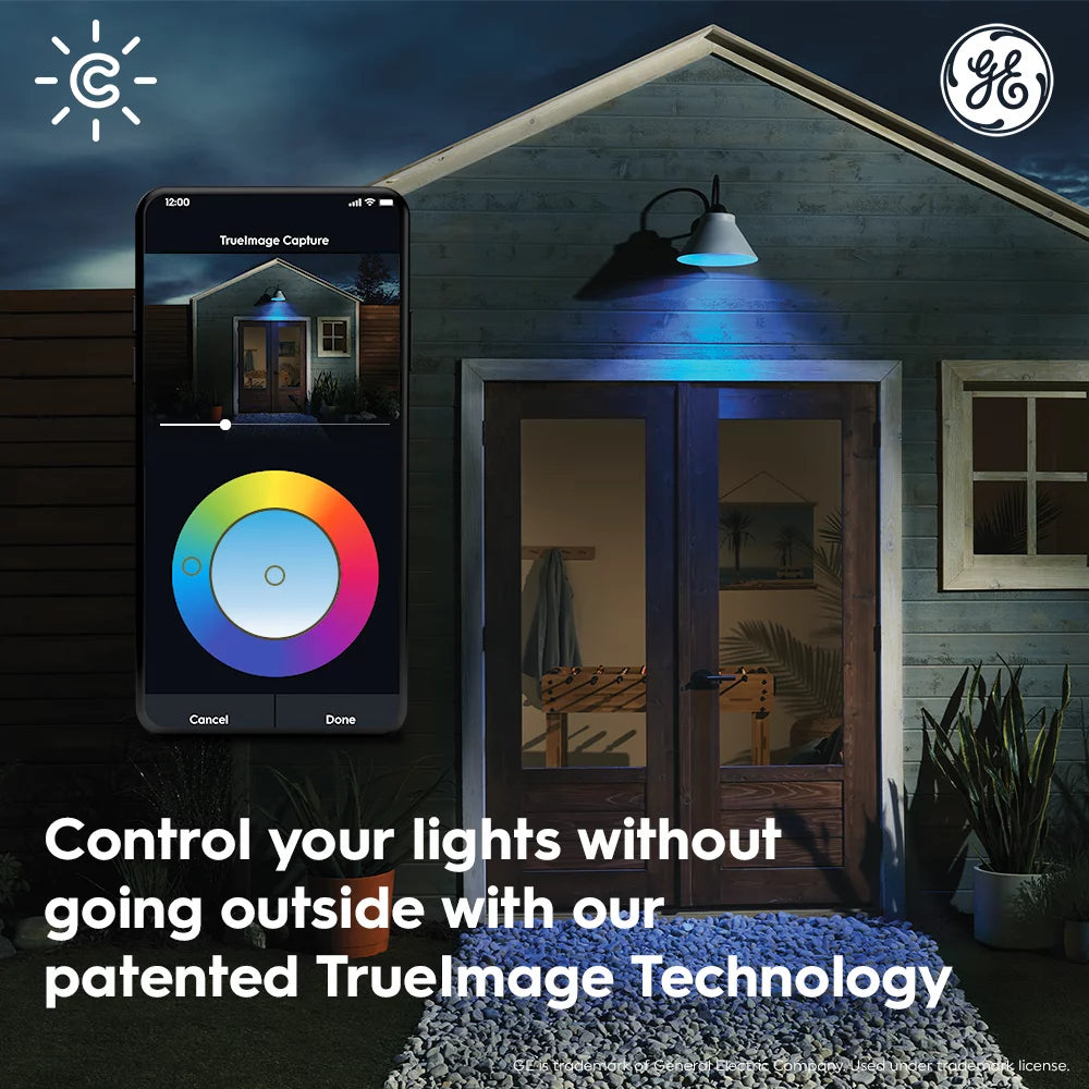 Smart Outdoor Floodlight, Full Color, Bluetooth and Wi-Fi Enabled, Dimmable (2 Pack) L585