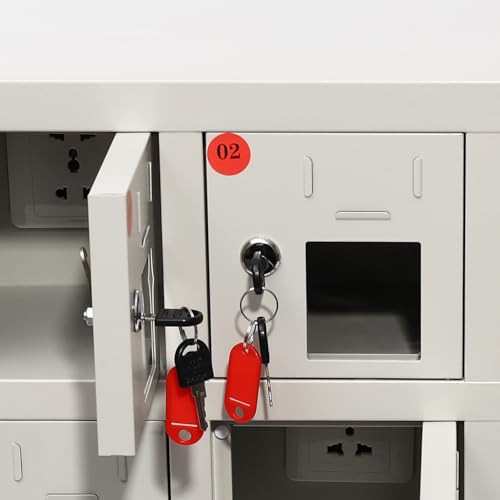 9 Bay Steel Cell Phone Locker with Charger and Key Lock A3901