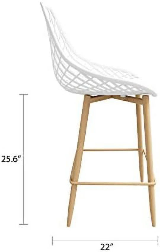 White Counter Chair Set of 2 Z30058