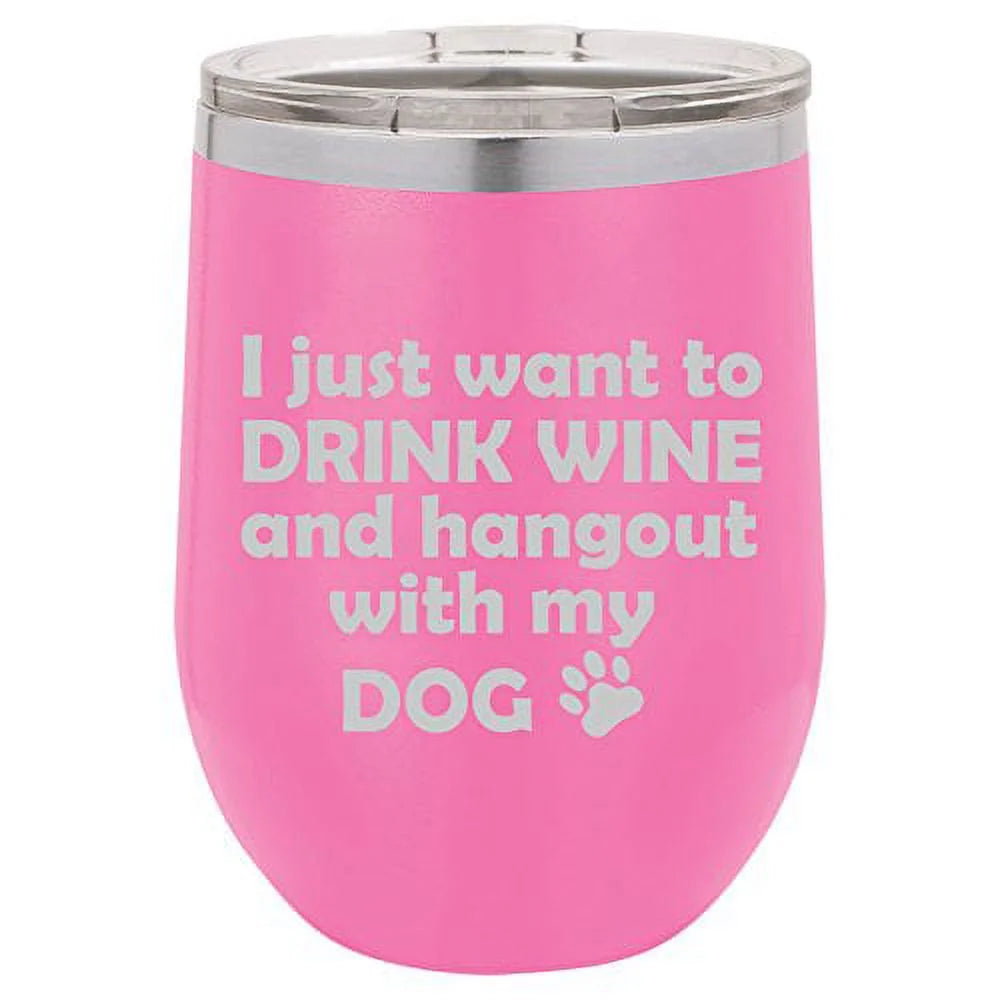 12 oz Double Wall Vacuum Insulated Stainless Steel Stemless Wine Tumbler with Lid A5677