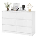 White 6 Drawer Wood Dresser B57662
