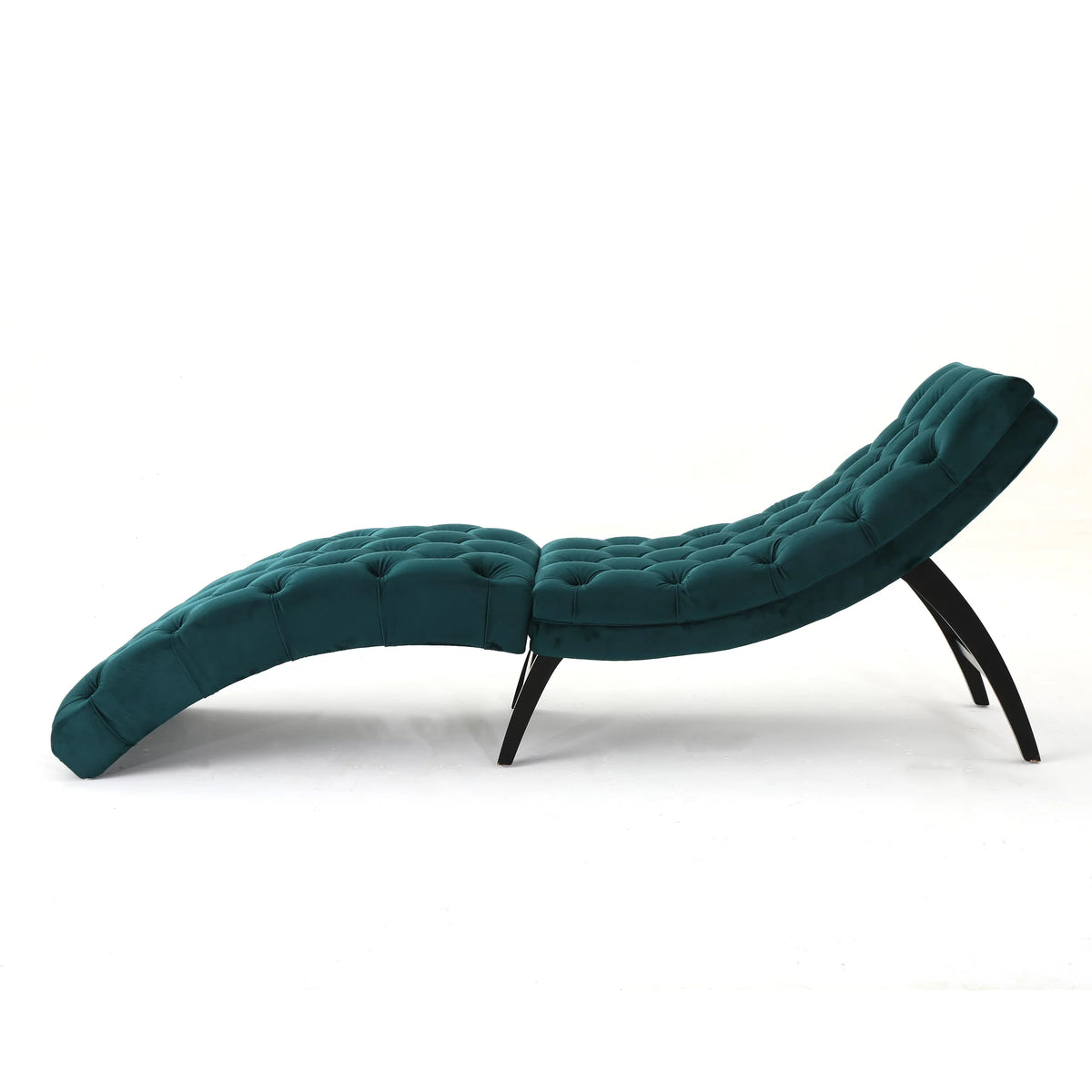 Teal Velvet Button Tufted Chaise Lounge M8081