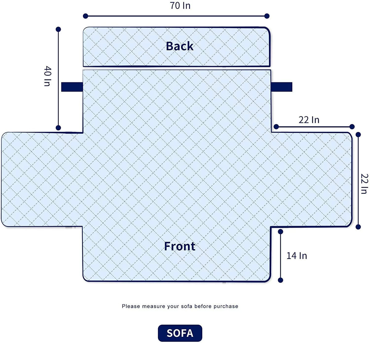 Reversible Quilted Sofa Cover L4330