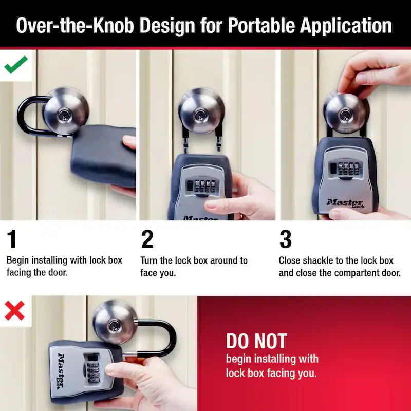 Lock Box, Resettable Combination Dials, 4 Pack W302