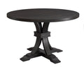 Distressed Black Finish Round Pedestal Dining Table M495