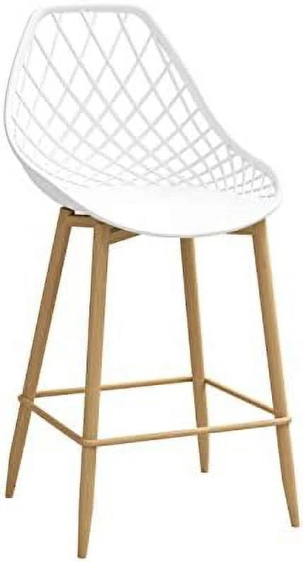 White Counter Chair Set of 2 Z30058