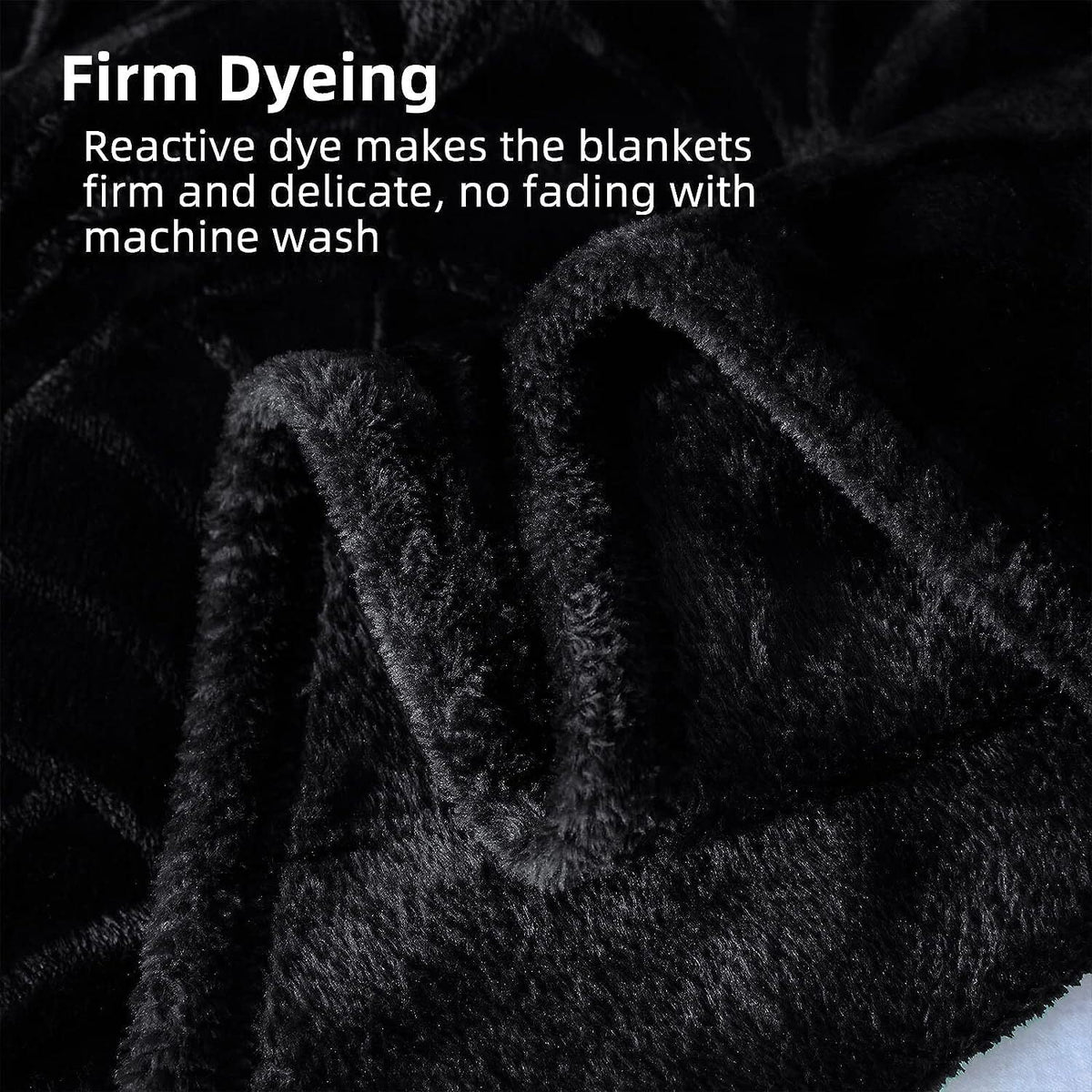 King Size Black Flannel Fleece Blanket A966682