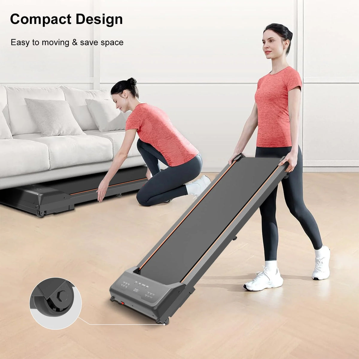 Portable Treadmill with LED Display and Remote Control T1414