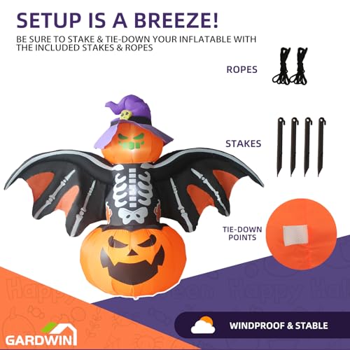 8FT Inflatable Bat Outdoor Decoration with LED Lights H856
