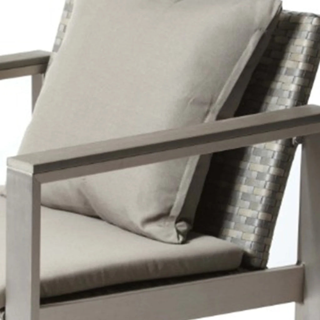 Aluminum Upholstered Cushioned Chair with Rattan G10522