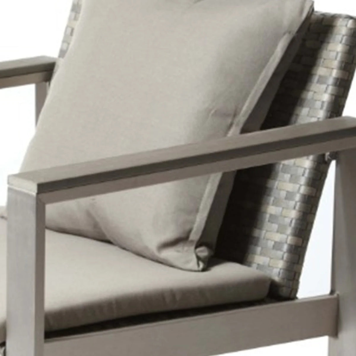 Aluminum Upholstered Cushioned Chair with Rattan G10522
