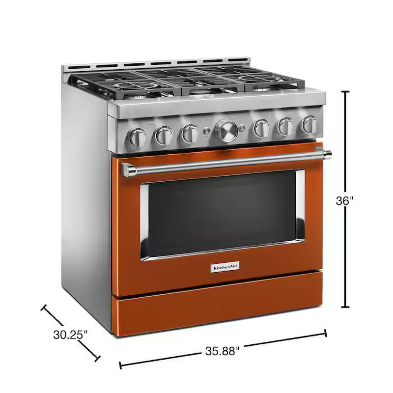 5.1 cu. ft. Smart Gas Range with Self-Cleaning and True Convection in Scorched Orange X351