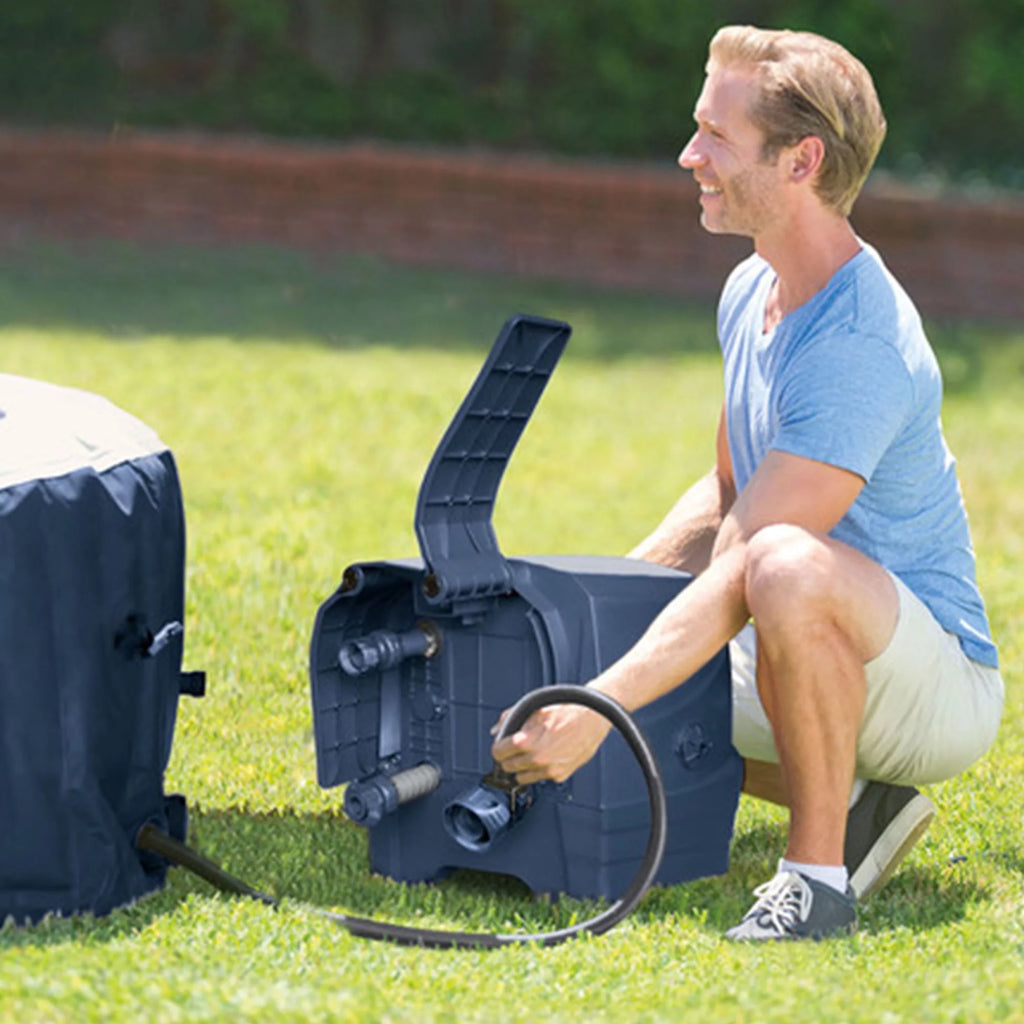Inflatable Square Hot Tub with Maintenance Accessory Kit O14075