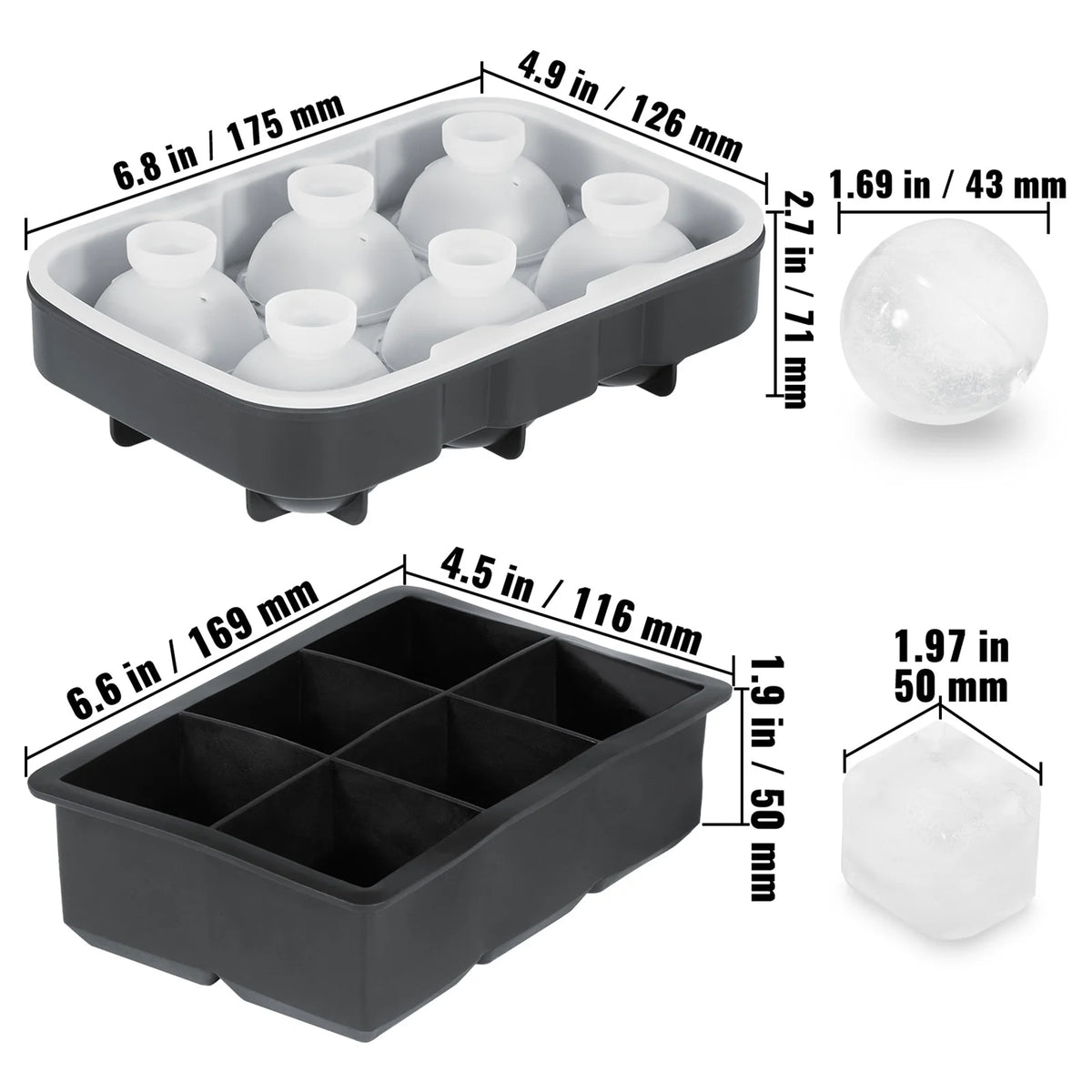Silicone Ice Cube Tray with Lid 2 Packs X30148