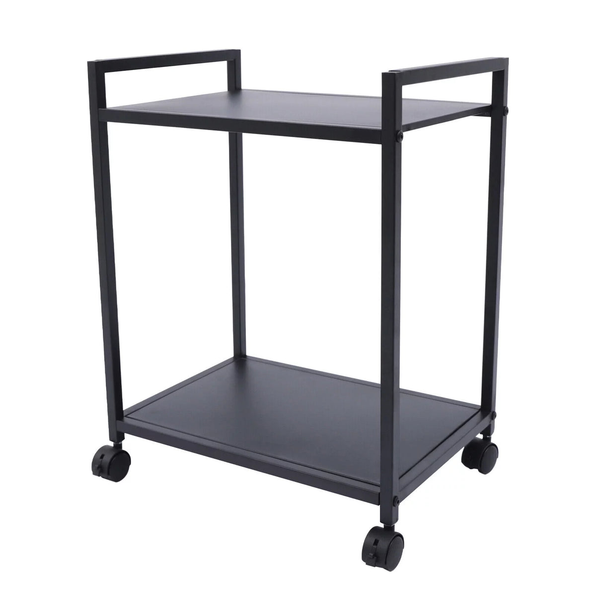 2Tier Computer Tower Stand with Lockable Wheels Black K256