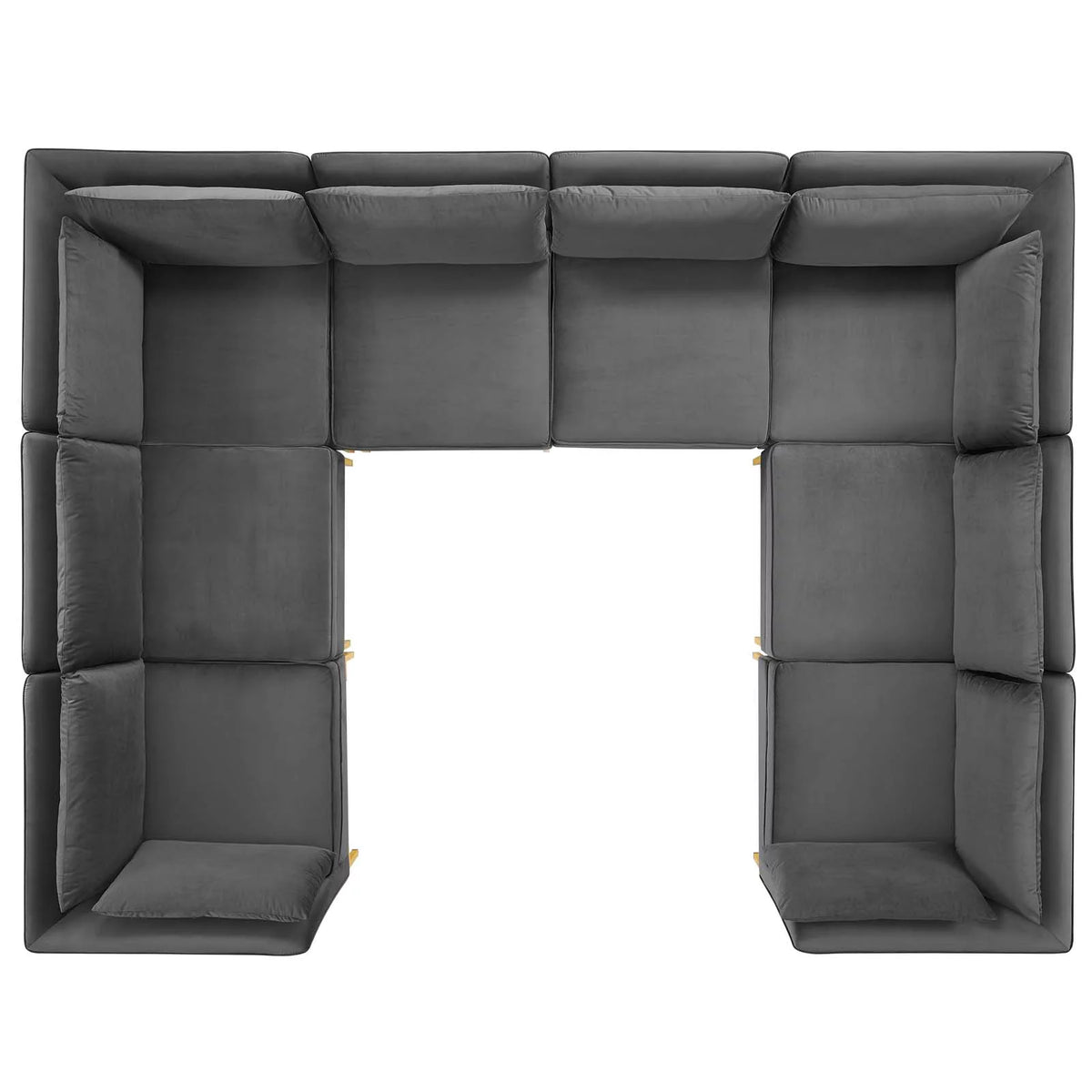 8-Piece Performance Velvet Sectional Sofa in Gray F842