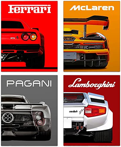 Car Wall Art Prints Set of 4 8"x10" Unframed E123128