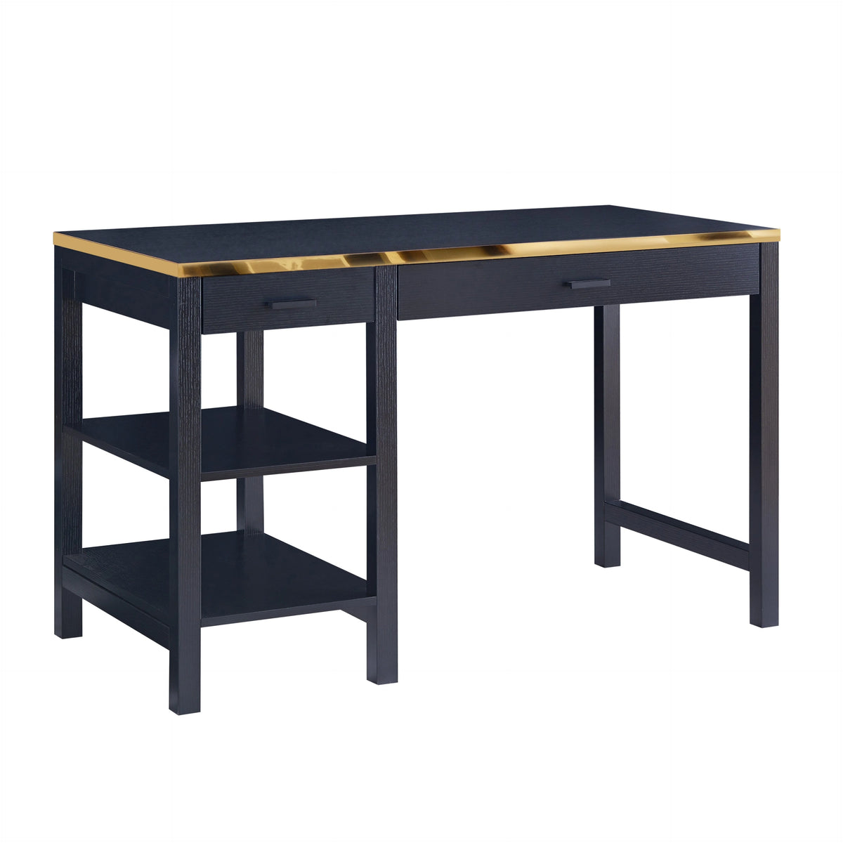 Black Computer Desk with 2 Drawers D965942