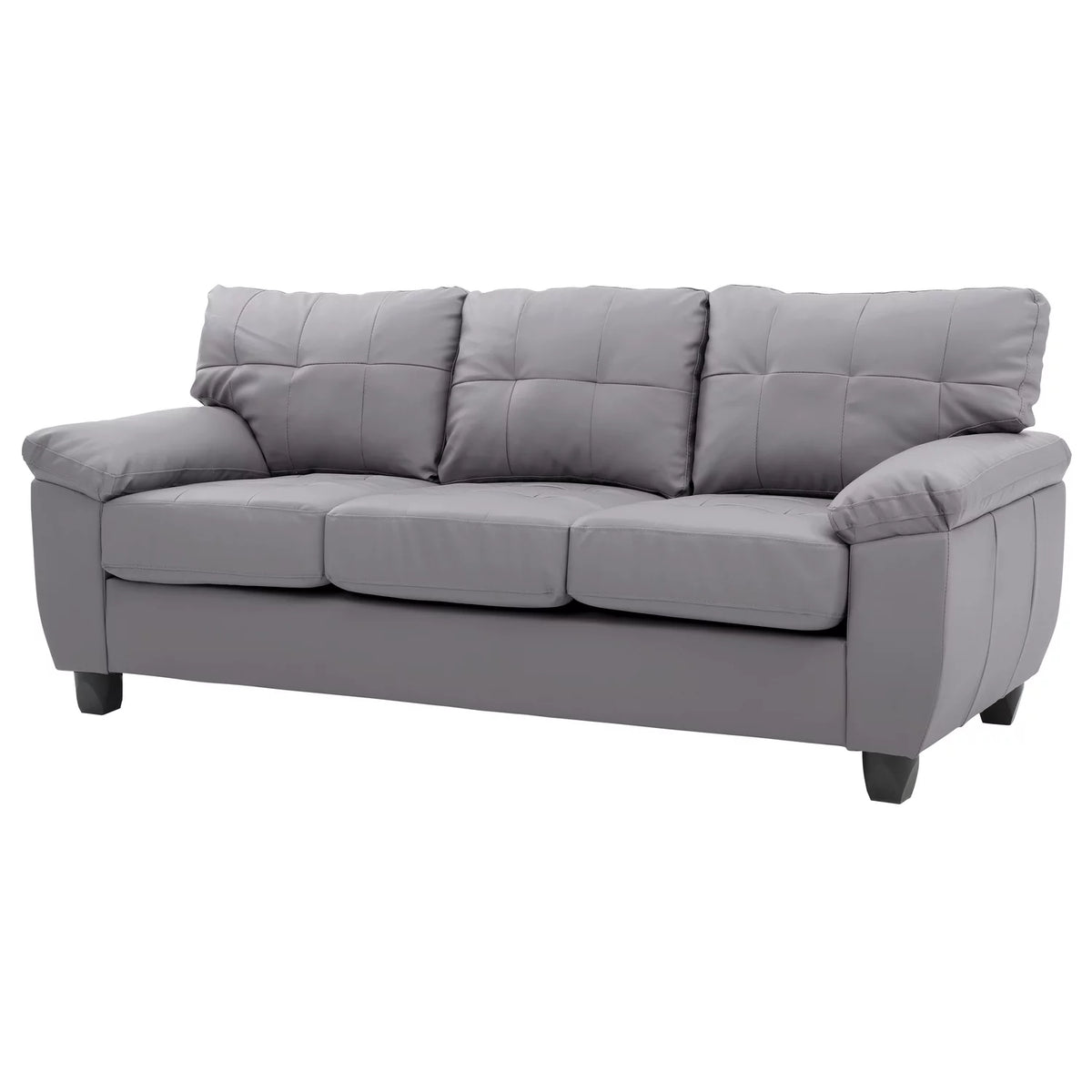 Gray Faux Leather Sofa E1030