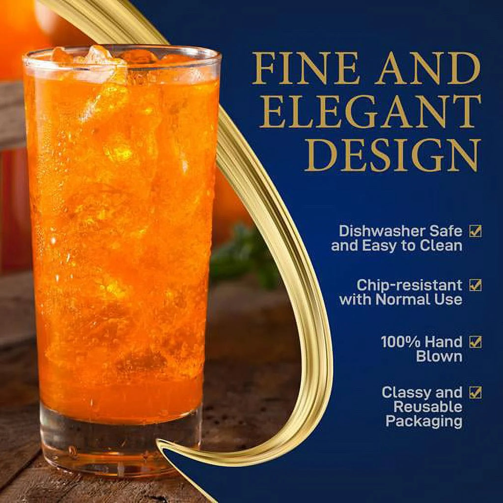 Set of 2 Clear Highball Drinking Glasses B63540