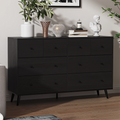 White 6 Drawer Rustic Wood Dresser L4651