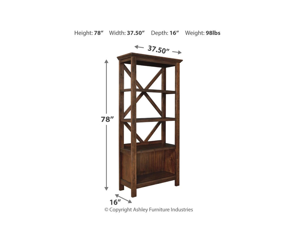 75" Rustic Brown Bookcase U39476