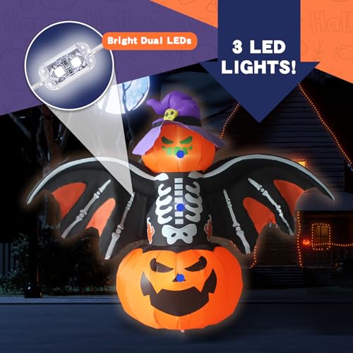 8FT Inflatable Bat Outdoor Decoration with LED Lights H856