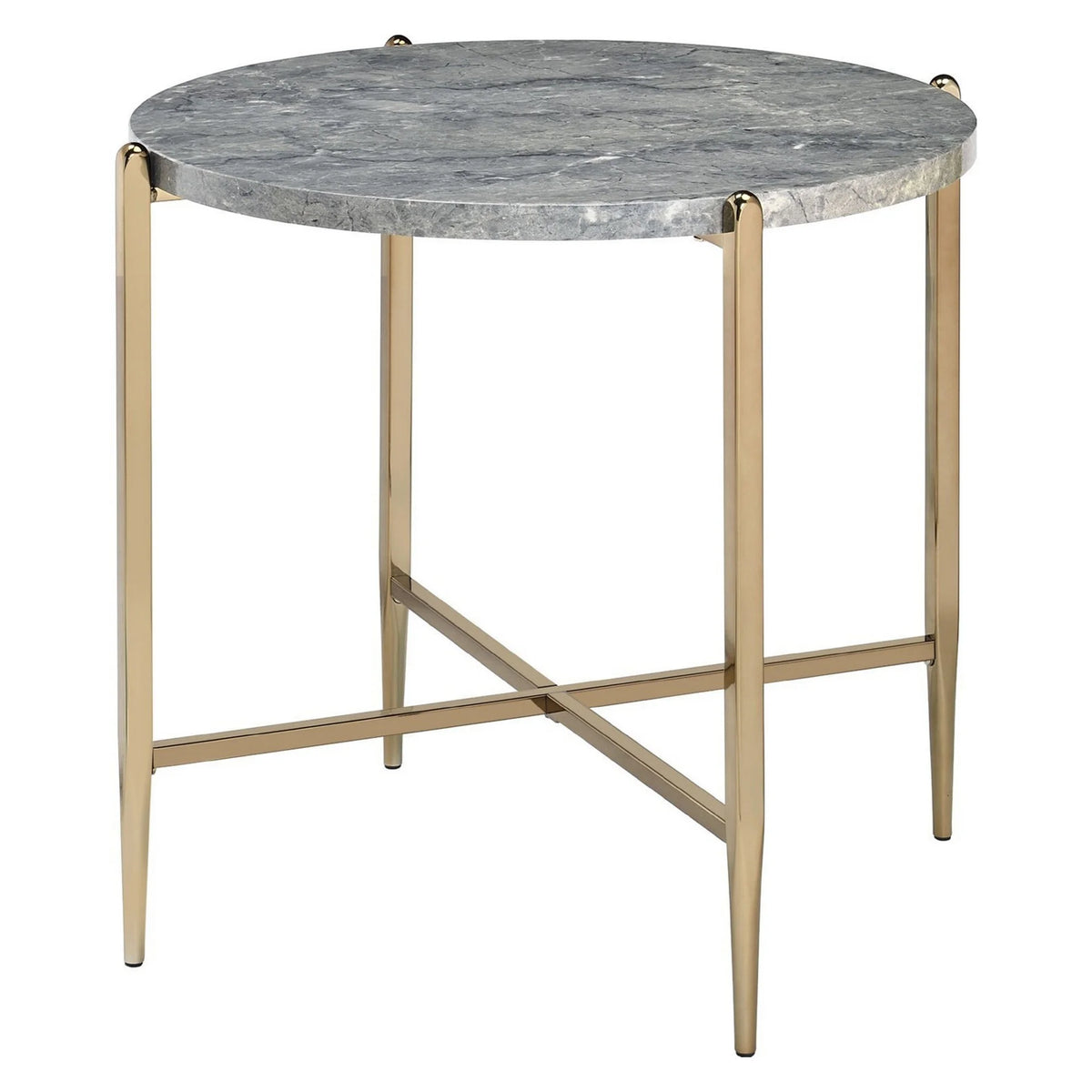 Oval Marble Top End Table X406943