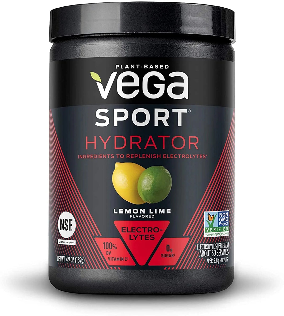 Plant-Based Electrolyte Hydration Powder, Lemon Lime, 4.9oz M74011