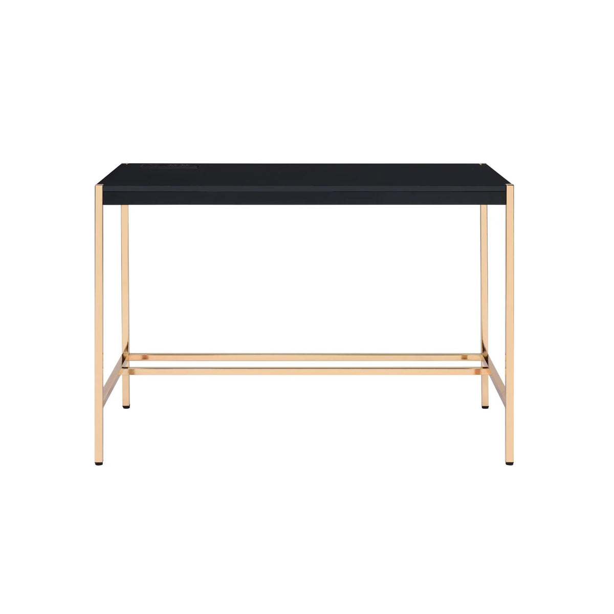 Black & Gold Writing Desk with USB Port R5851