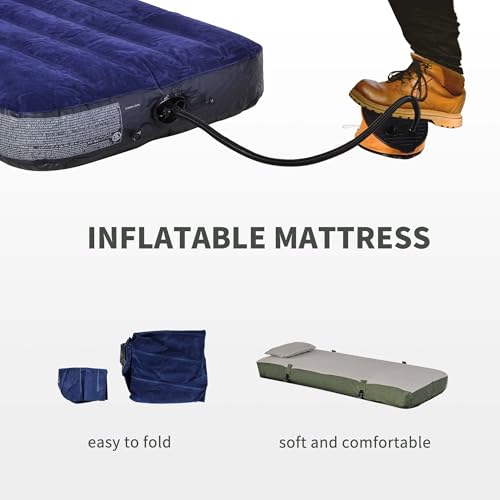 Folding Camping Cot with Air Mattress, Sleeping Bag & Foot Pump T469307
